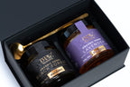 ORPHE gift pack is premium gift containing Two jars of organic honey in a black box with a gold spoon.
